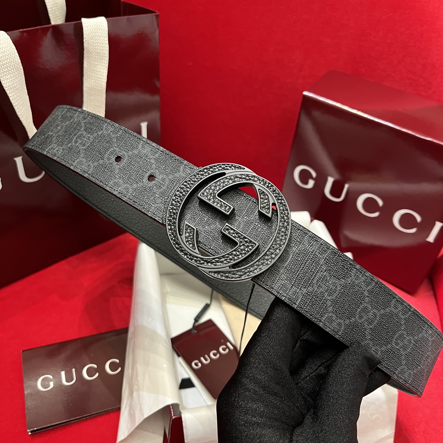 Gucci古驰  专柜新款男士腰带 当季新品 男士腰带  宽度:.0cm  高端品质  P:SE