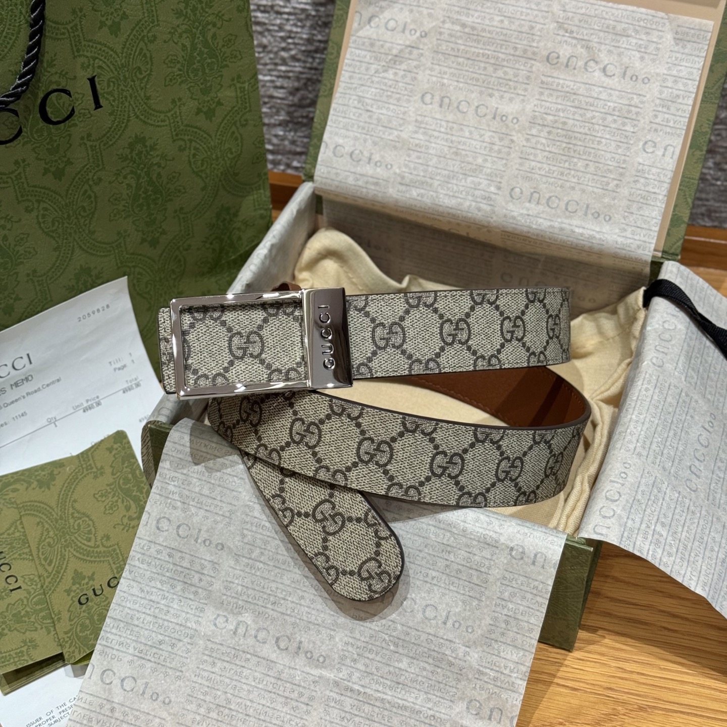 G家🤔顶級原單 原版復刻出品 寬度3.5  於經典之中融入新意 带身饰有双G标识 原厂牛皮底 搭配方形镂