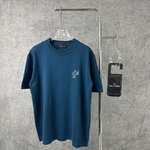 Louis Vuitton Clothing T-Shirt Black Blue Dark White Embroidery Unisex Cotton Knitting Spring/Summer Collection