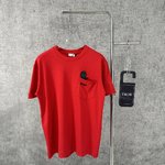 Dior Clothing T-Shirt Blue Red White Embroidery Unisex Cotton Spring/Summer Collection Short Sleeve