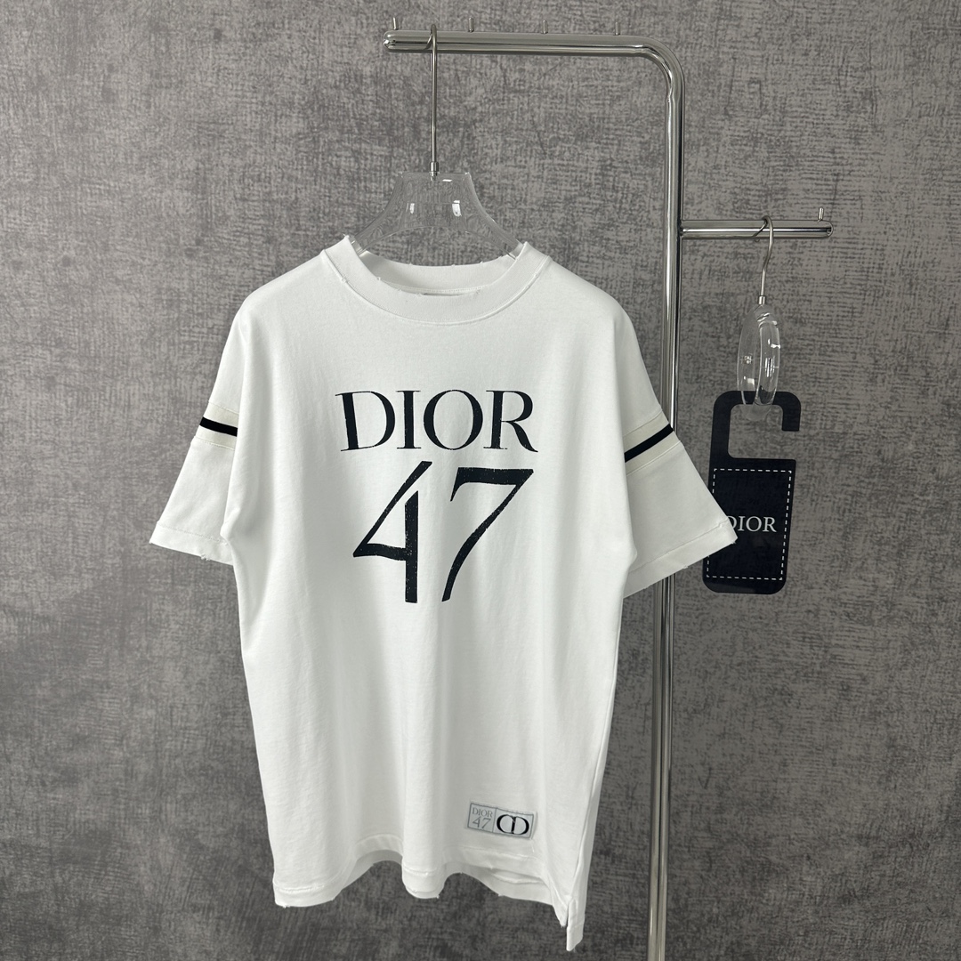 Dior Clothing T-Shirt UK 7 Star Replica
 Blue Dark Light White Printing Unisex Cotton Knitting Spring/Summer Collection Fashion Short Sleeve