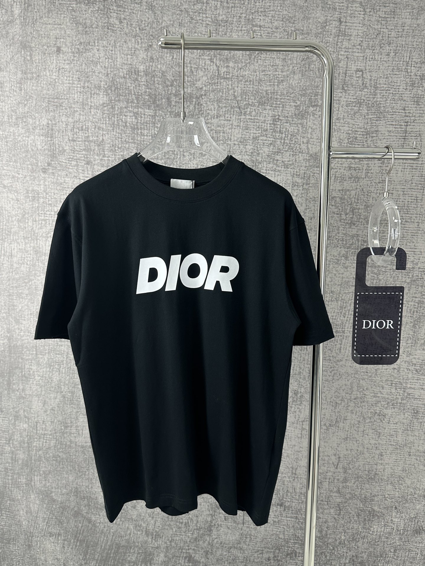 Dior Clothing T-Shirt Black Blue Printing Unisex Cotton Knitting Summer Collection Short Sleeve