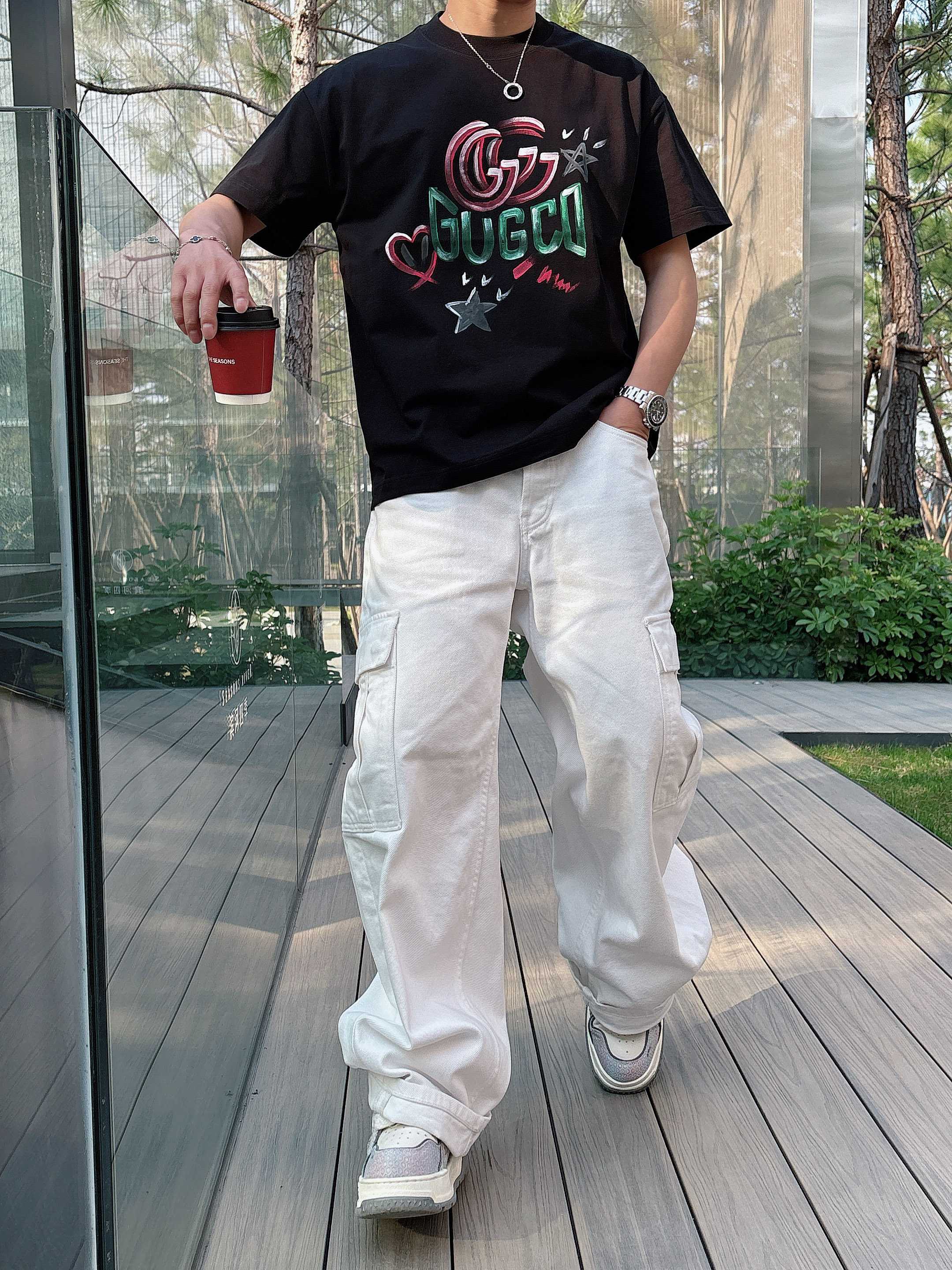 New Summer Hand-Drawn Shirt Collection: Unique Logo, 100% Cotton, Sizes M-3XL - 图片 3