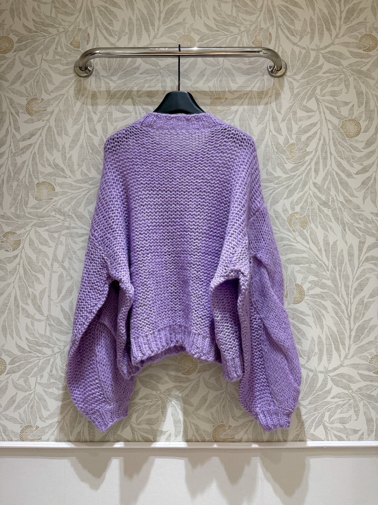 现货‼️‼️🛒款号11190/紫色马海毛开衫✨定染⚠️紫色系，轻质地马海毛混纺针织衫，宽松廓版型 慵懒随