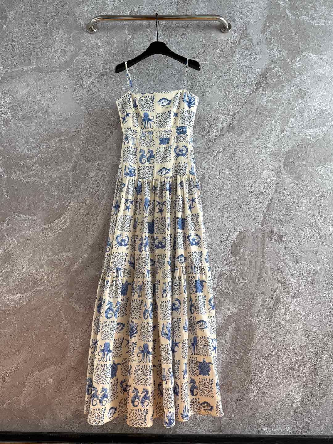 现货‼️‼️/海岛度假连衣裙✨Agua🐟奇趣海洋长裙，也是我珍藏许久的一款，yb想买也买不到了，亚麻材质