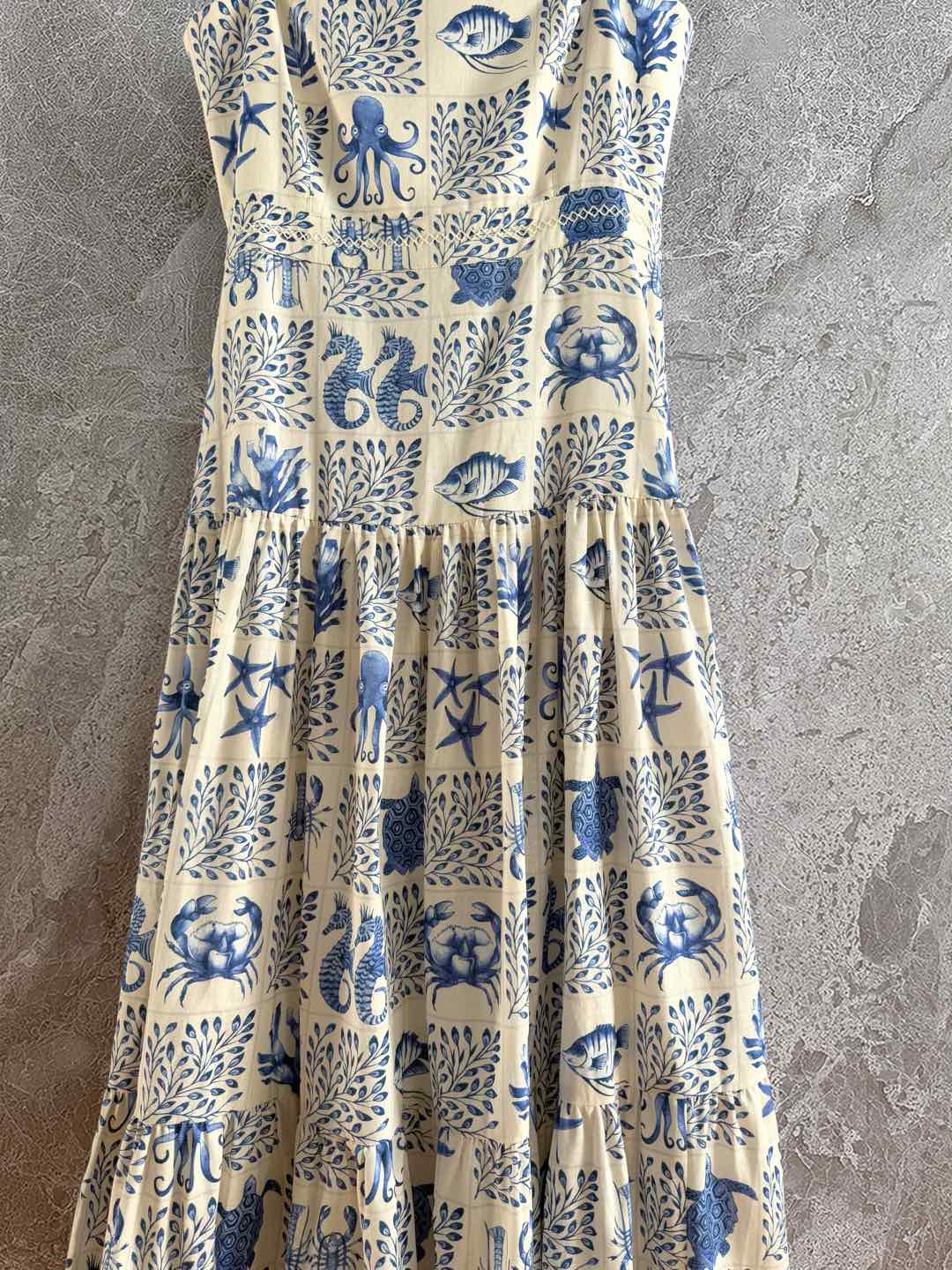 现货‼️‼️/海岛度假连衣裙✨Agua🐟奇趣海洋长裙，也是我珍藏许久的一款，yb想买也买不到了，亚麻材质