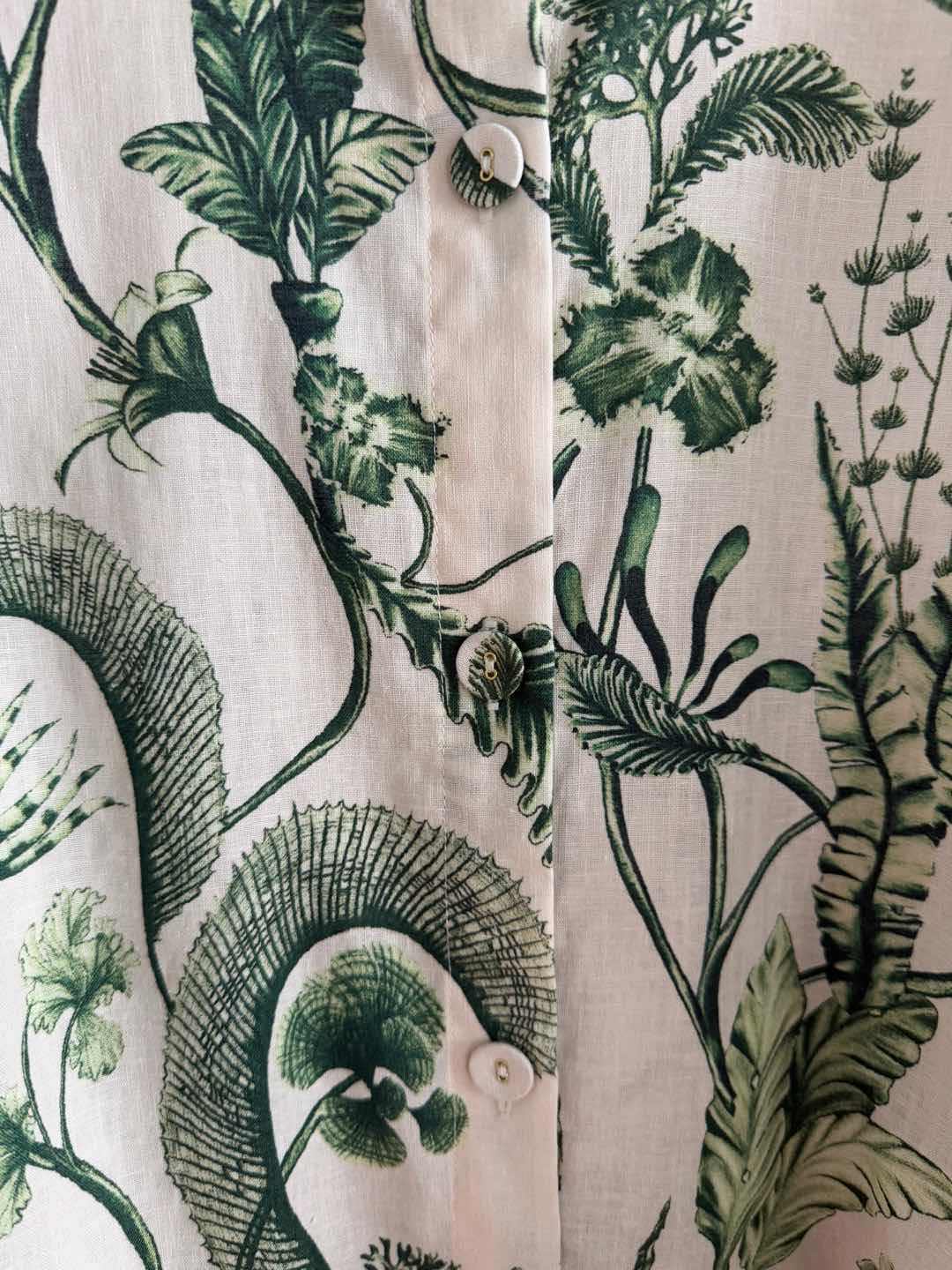 现货‼️‼️🛒款号1231/藤蔓亚麻衬衫✨Agua by Agua Bendita，绿植藤蔓葱葱欲滴，由