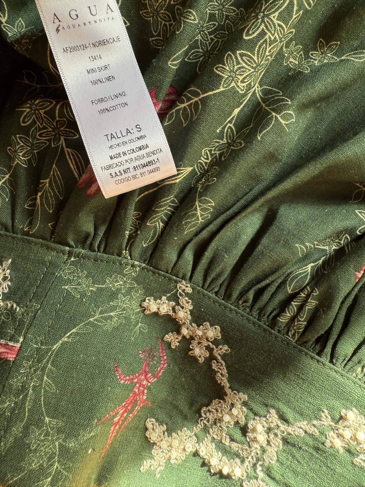 现货‼️‼️🛒款号20/半裙✨来自南美洲哥伦比亚的Agua by Agua Bendita～亚麻腰果热带