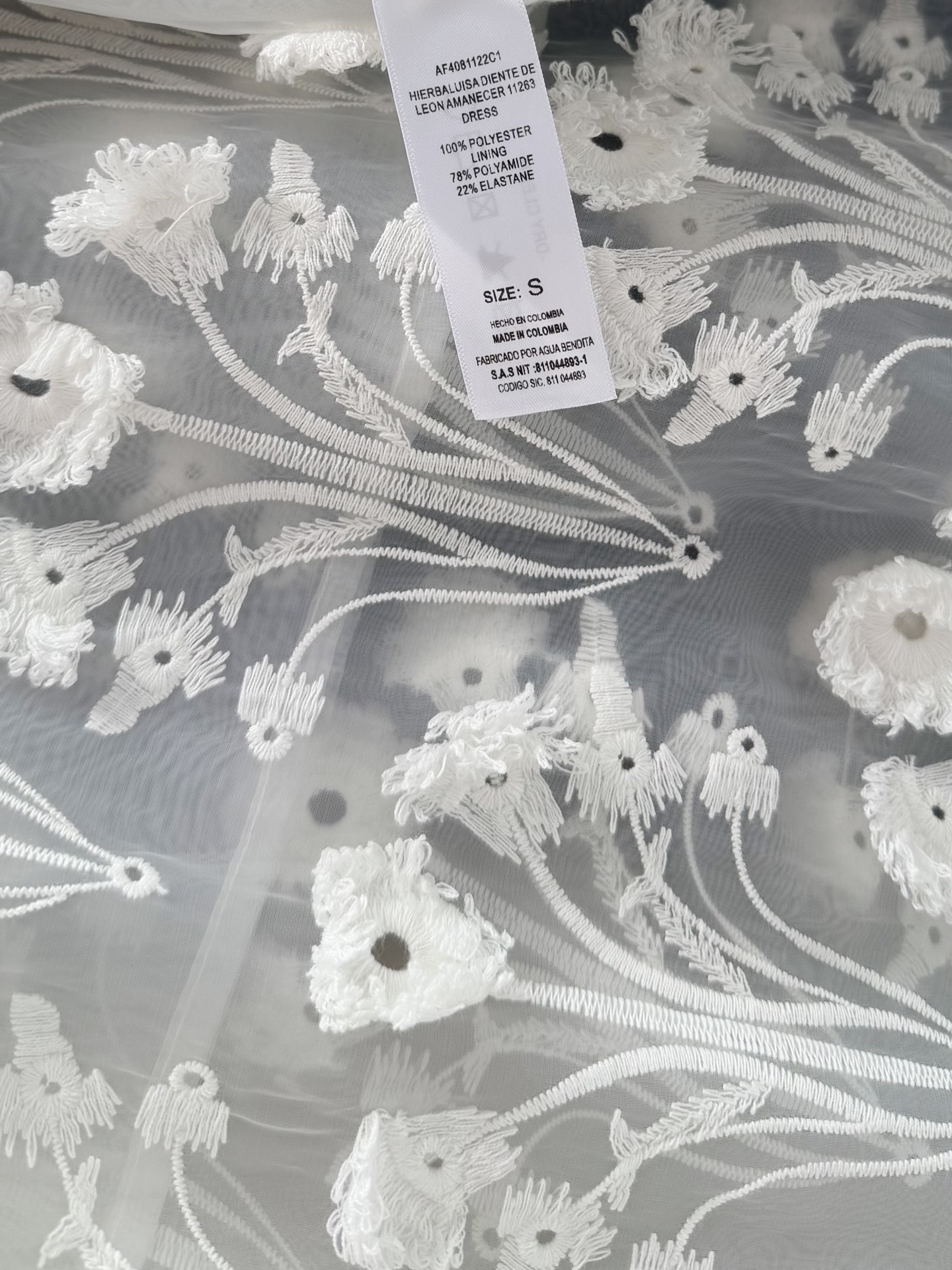 现货‼️‼️🛒款号W2505/刺绣欧根纱连衣裙✨Agua ✘ 2026💐早春风光已至！山茶白、立体浮雕流