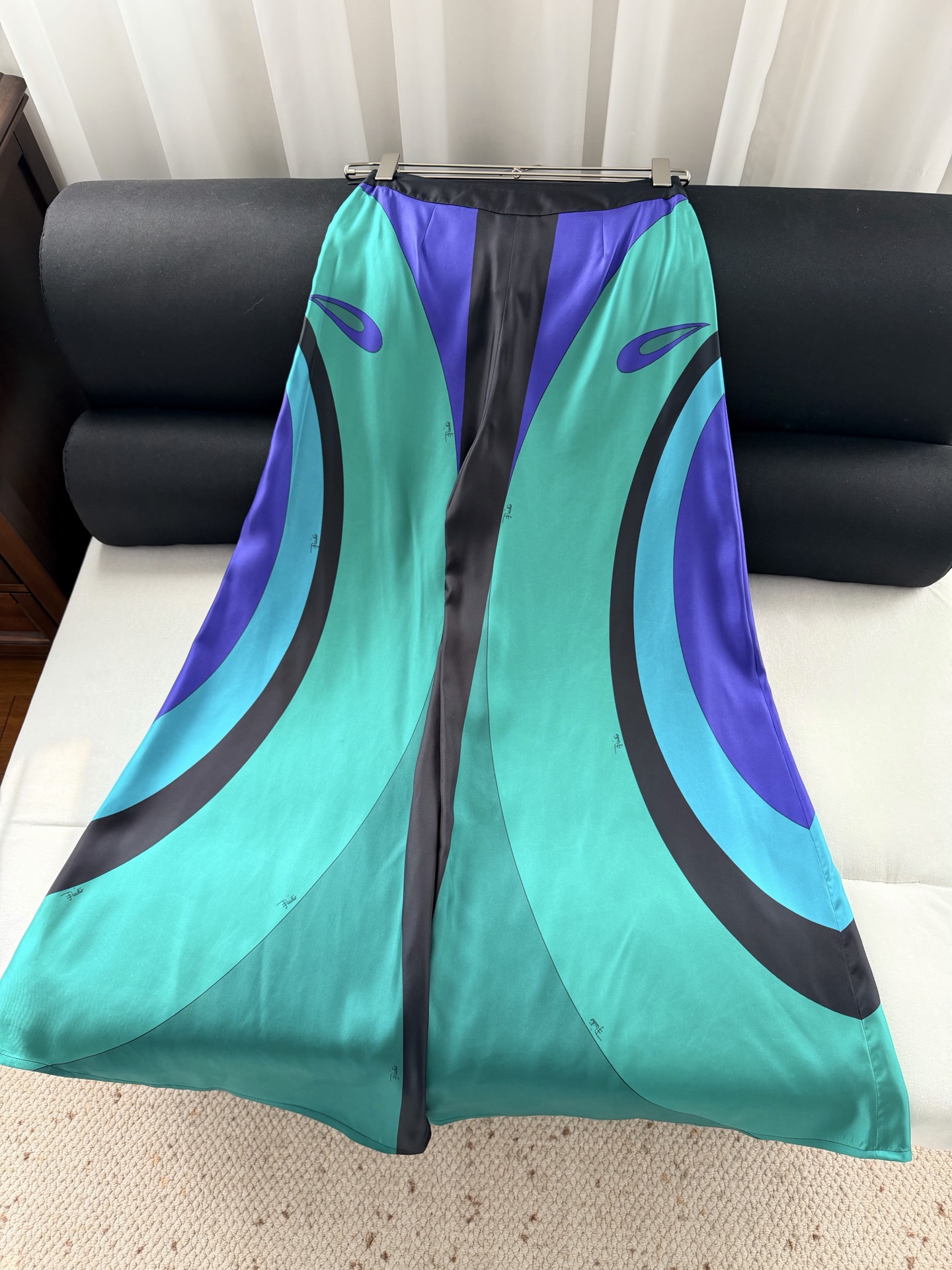 现货L XL 翻单SM ‼️‼️/Maddalena定位印花真丝阔腿裤✨100%重磅斜纹真丝、宽腿舒适版