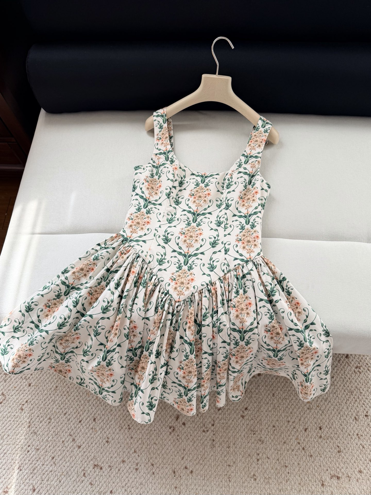 现货‼️‼️/花卉棉质连衣裙✨Agua ✘ 2026💐100%棉质、版型王牌~印花U形领胸衣式收腰A字迷