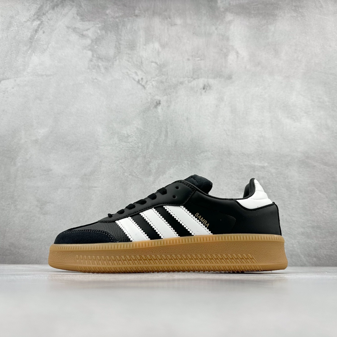 140 Adidas   Samba XLG 黑白生胶 桑巴松糕厚底训练鞋 IE1379