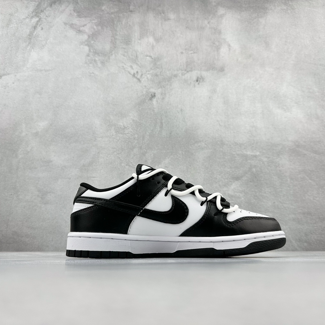 220 BO Nike  Dunk Low 黑白熊猫 定制版解构绑带休闲板鞋 DD1391-100