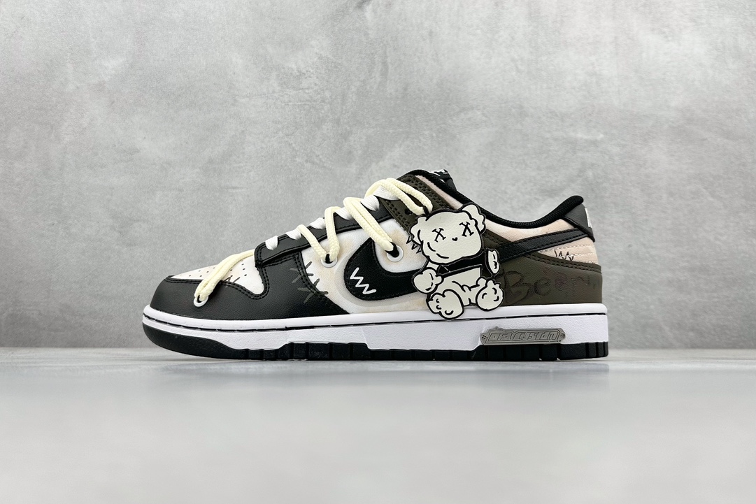 300 OW定制大盒 Nike  Dunk Low 布偶熊 玩偶 简约 SB绑带低帮休闲板鞋 DD1391-100