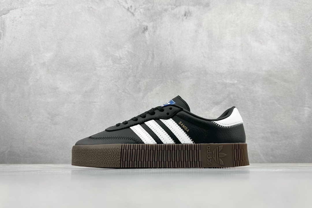 160 Adidas Originals Samba Rose W桑巴蔷薇系列低帮厚底板鞋“黑白焦糖底”B28156