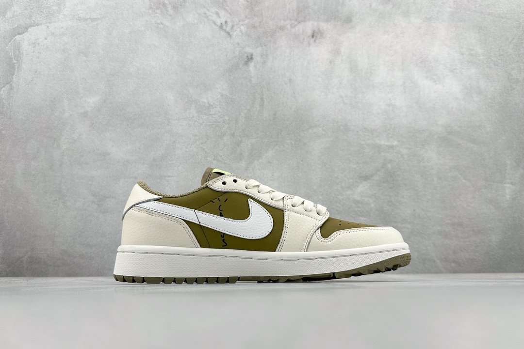 180 K Travis Scott x Air Jordan AJ1 Low Golf "Olive" TS联名倒钩高尔夫低帮6.0 FZ3124-200