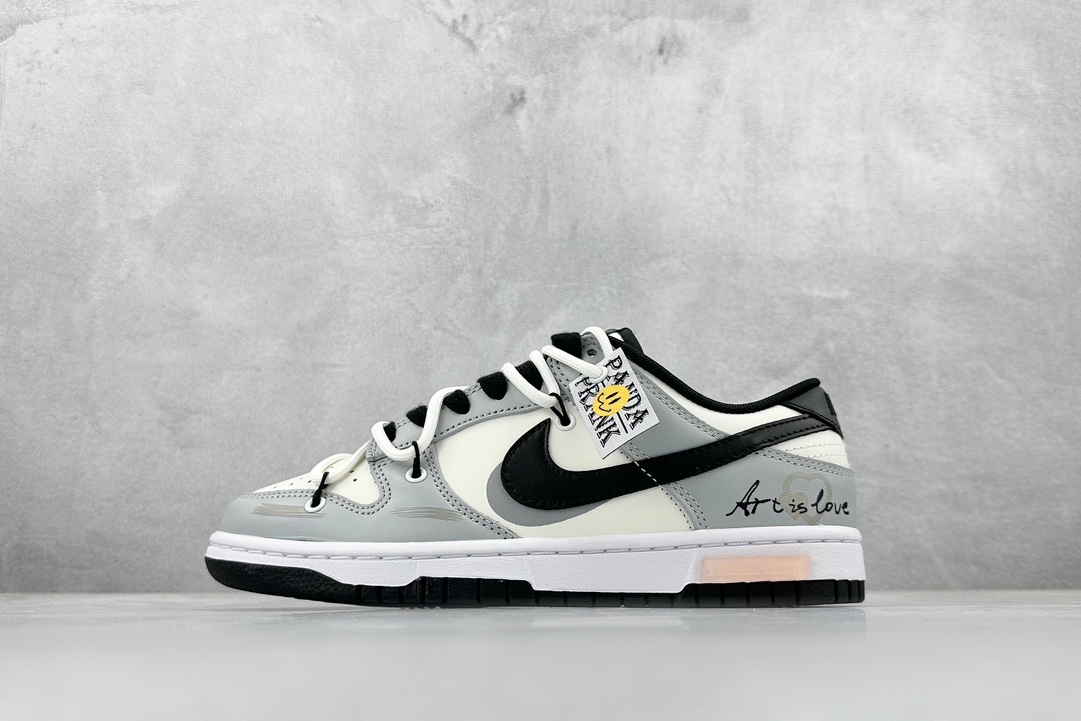 260 A Nike  Dunk Low 熊猫恶作剧-爱的艺术 SB绑带低帮休闲板鞋  DD1391-100