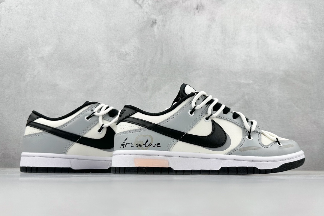 260 A Nike  Dunk Low 熊猫恶作剧-爱的艺术 SB绑带低帮休闲板鞋  DD1391-100