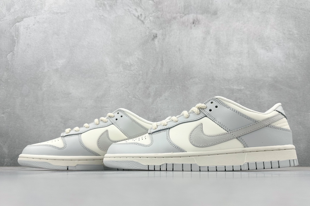 150 Nike  Dunk low 浮雕灰白 低帮休闲运动板鞋 FJ4553-133