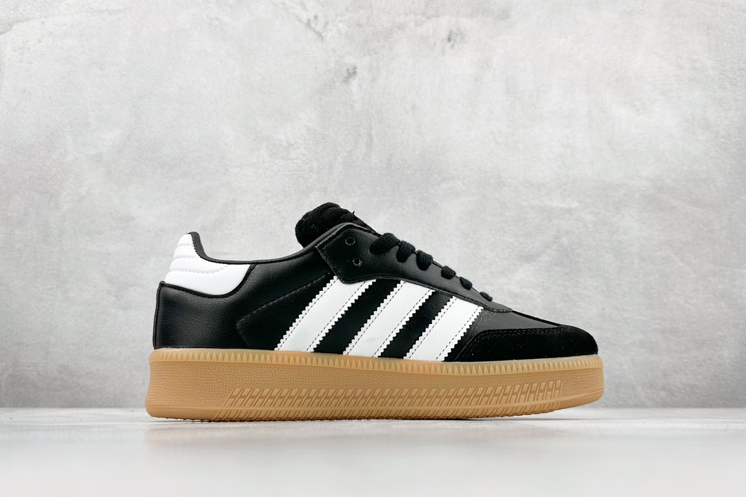 Adidas Samba XLG Samba Dance Large Thick-soled Edition Series German Training Style All-match Platform Casual Sports Shoes ”White and Black Raw Rubber Sole” IE1379