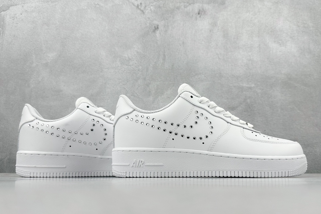 Nike Air Force 1′07 Low Air Force One low-top versatile casual sports shoes silver diamond hook FQ8887-100