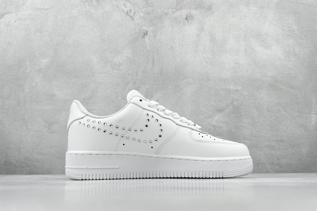 Nike Air Force 1′07 Low Air Force One low-top versatile casual sports shoes silver diamond hook FQ8887-100