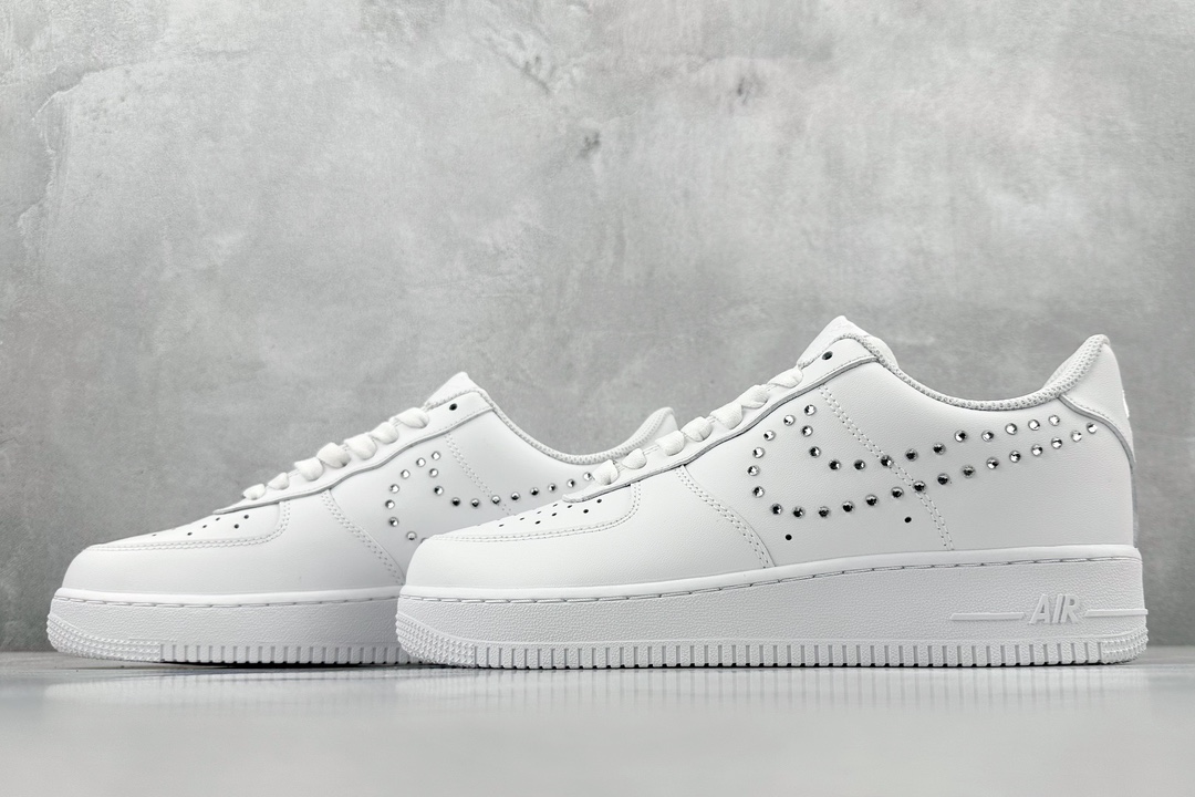 Nike Air Force 1′07 Low Air Force One low-top versatile casual sports shoes silver diamond hook FQ8887-100