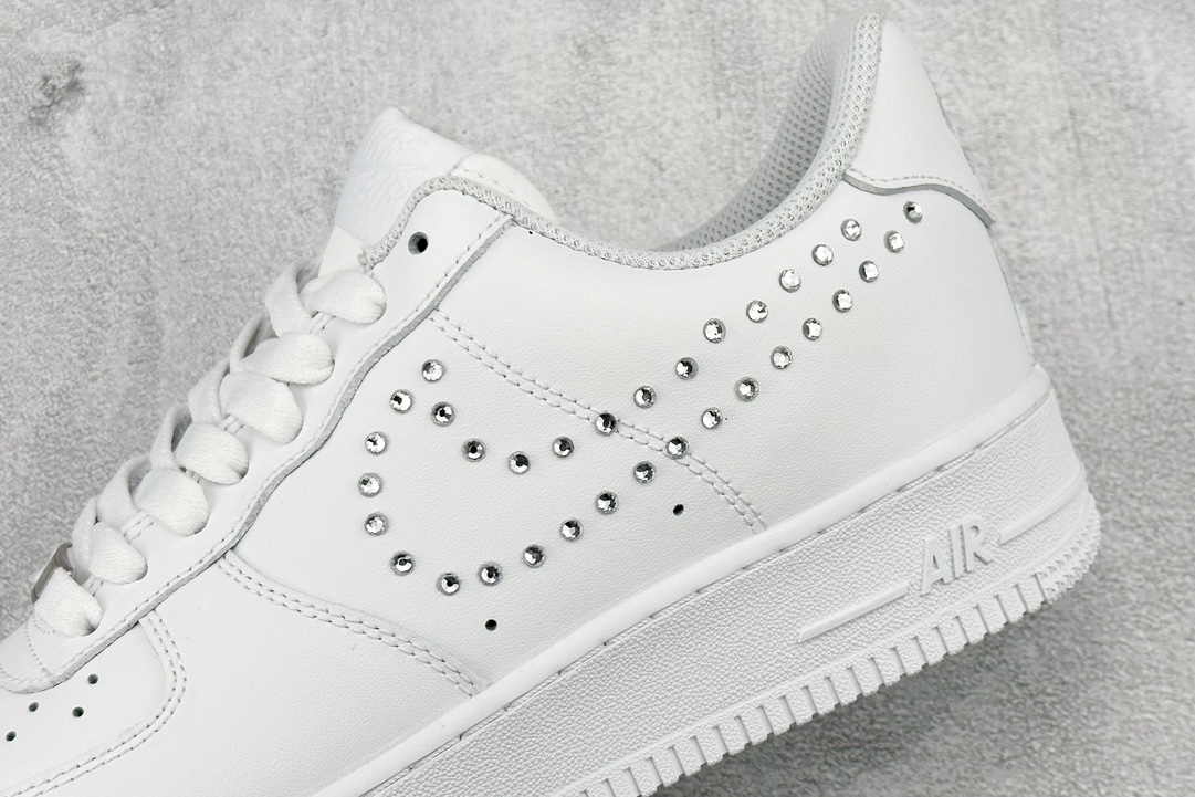 Nike Air Force 1′07 Low Air Force One low-top versatile casual sports shoes silver diamond hook FQ8887-100