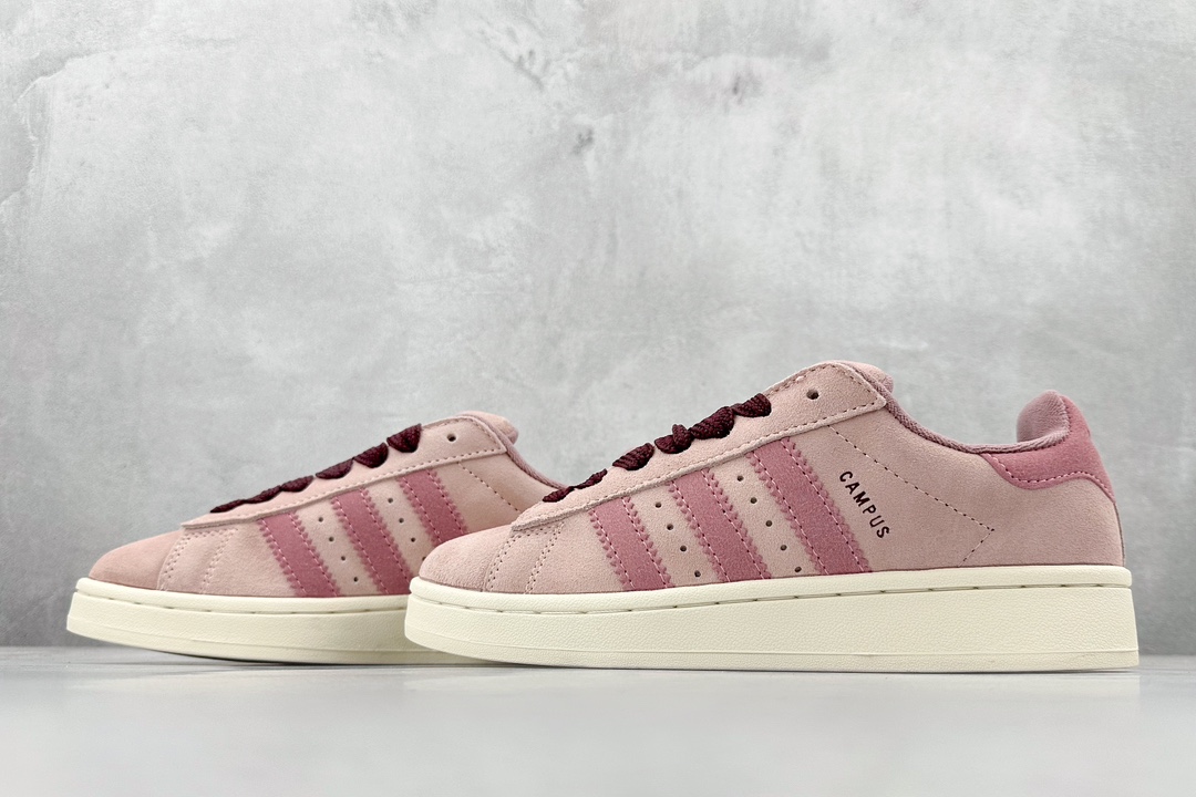 Adidas Campus clover pink and white suede casual shoes HP6286