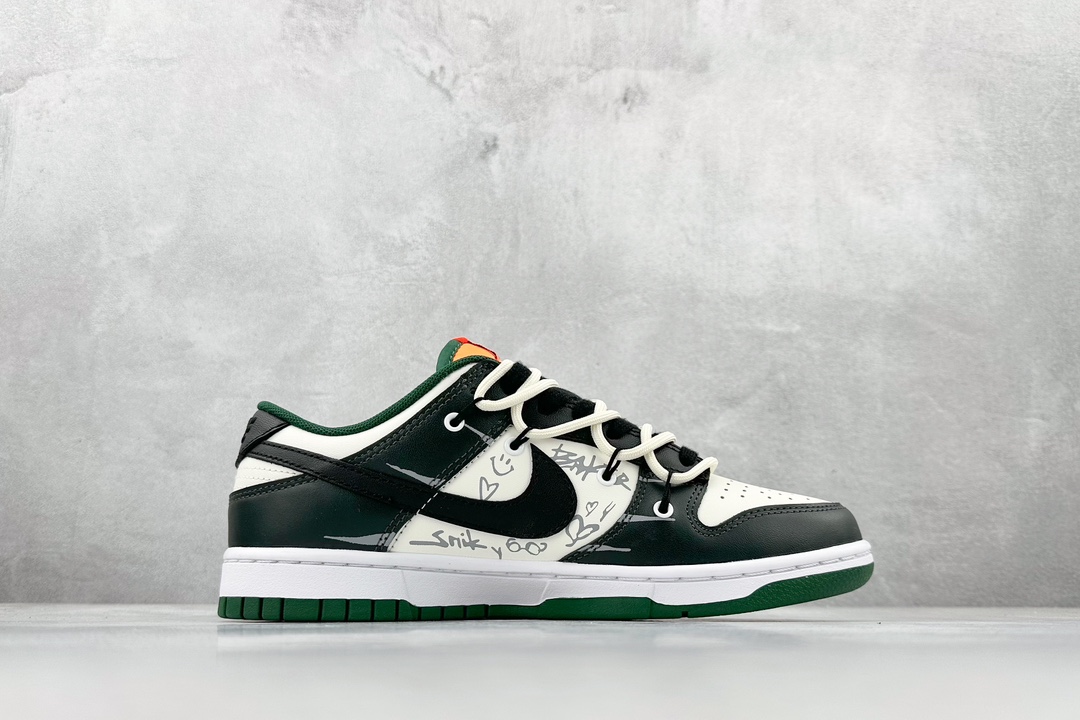 A Nike Dunk Low Panda Prank Slide Track Crack Boardman White Green Black Low Top Casual Sports Skateboard Shoes DD1391-300