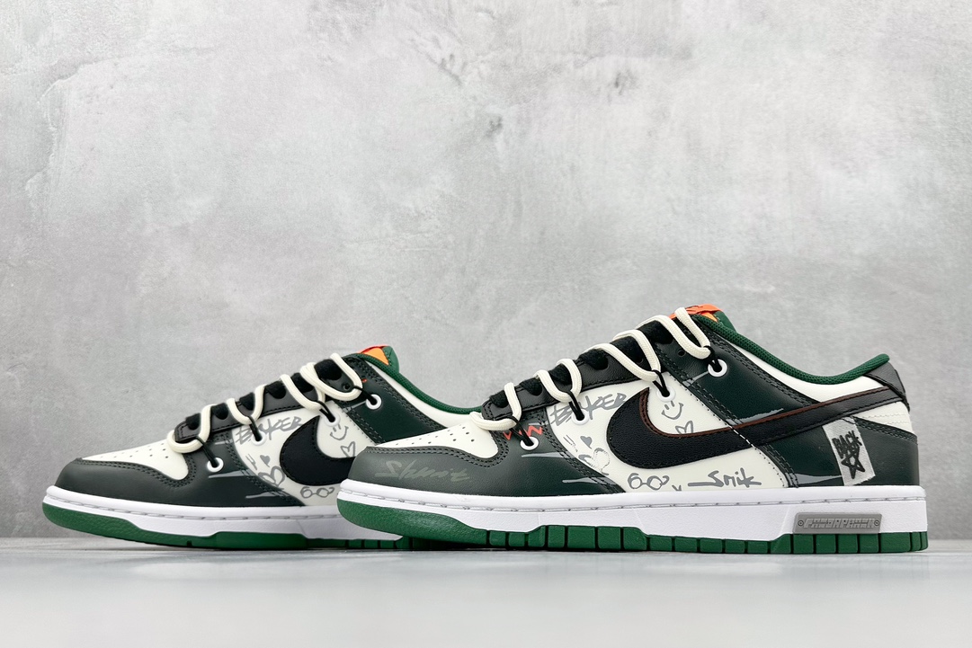 A Nike Dunk Low Panda Prank Slide Track Crack Boardman White Green Black Low Top Casual Sports Skateboard Shoes DD1391-300