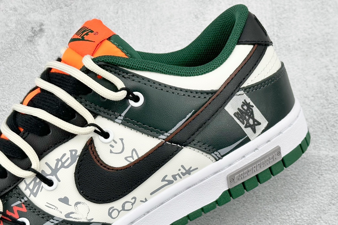 A Nike Dunk Low Panda Prank Slide Track Crack Boardman White Green Black Low Top Casual Sports Skateboard Shoes DD1391-300