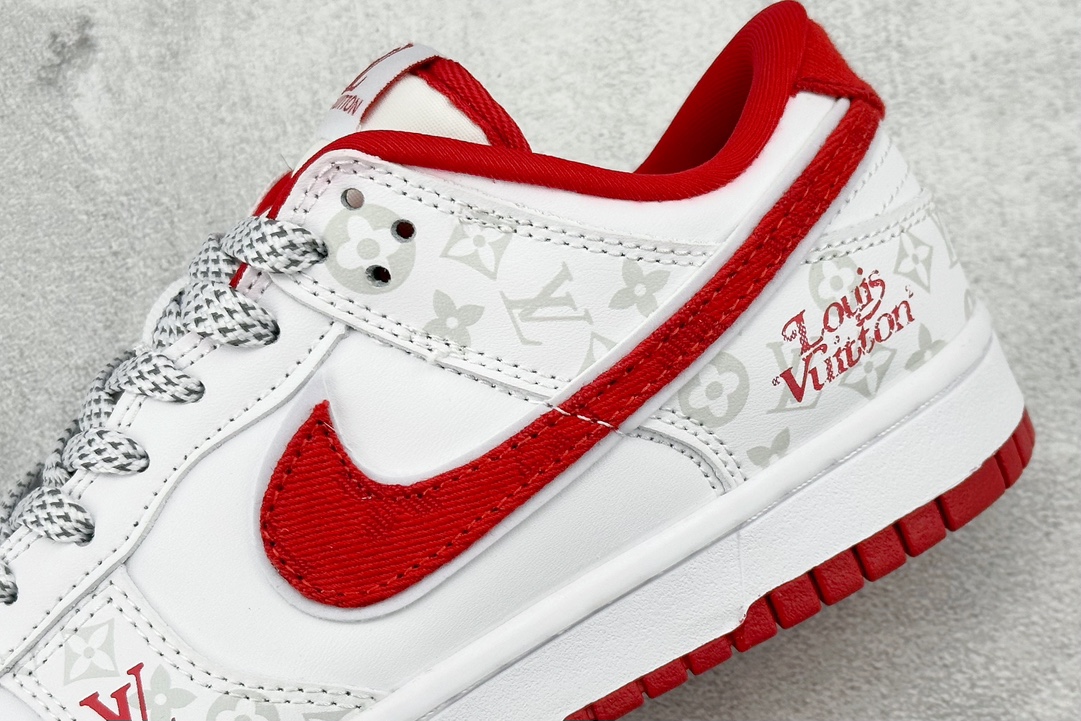 Nike SB Dunk Low LV Joint-Red Night Elf High-end Custom Low-top Casual Shoes DD1391-124