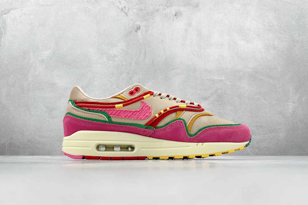 Nike Air Max 1 patchwork pink retro casual running shoes FN0598-200