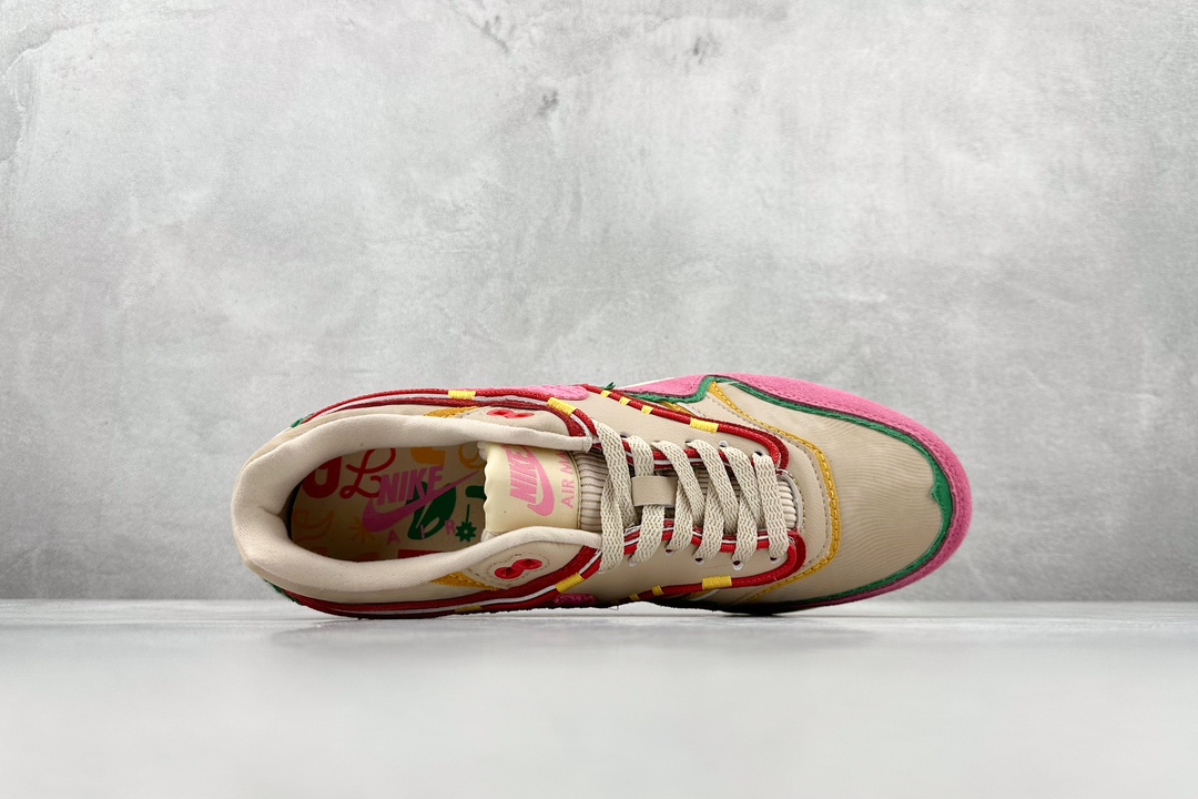 Nike Air Max 1 patchwork pink retro casual running shoes FN0598-200