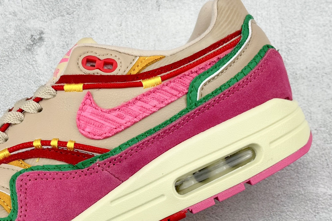 Nike Air Max 1 patchwork pink retro casual running shoes FN0598-200