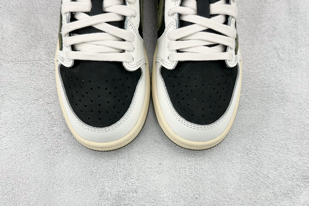 Travis Scott x Air Jordan AJ1 Low OG TS ”Olive” PS joint inverted hook low-top mid-length children's shoes DZ5909-106