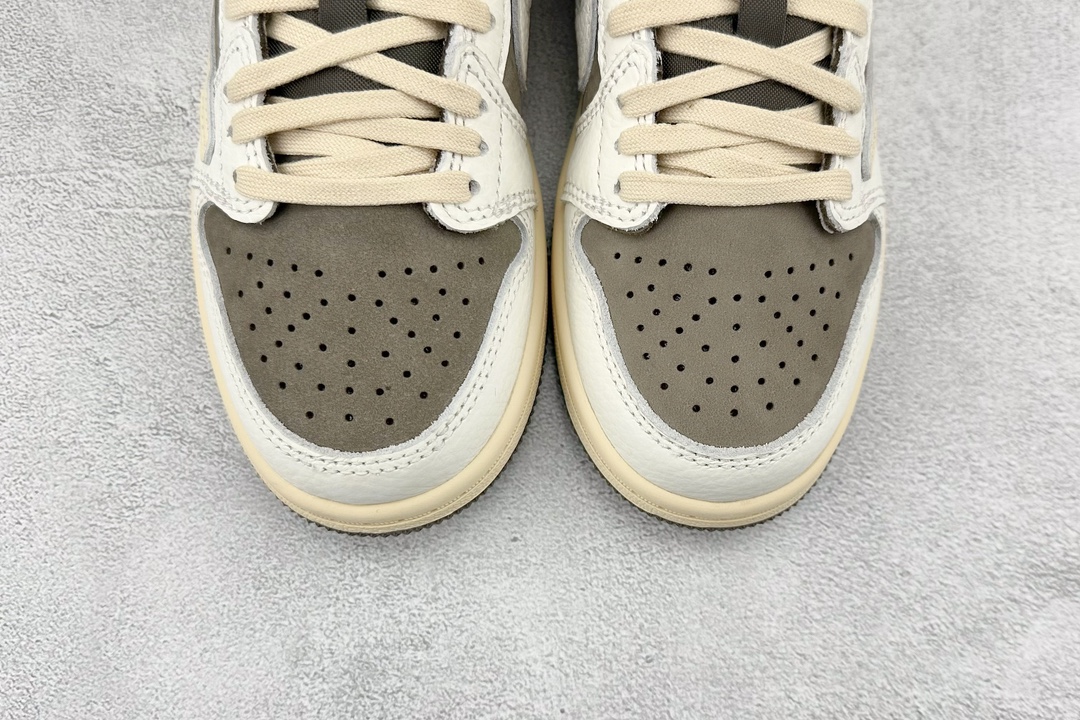 Travis Scott x Air Jordan AJ1 Low OG TS ”Olive” PS joint inverted hook low-top mid-top children's shoes DO5442-162