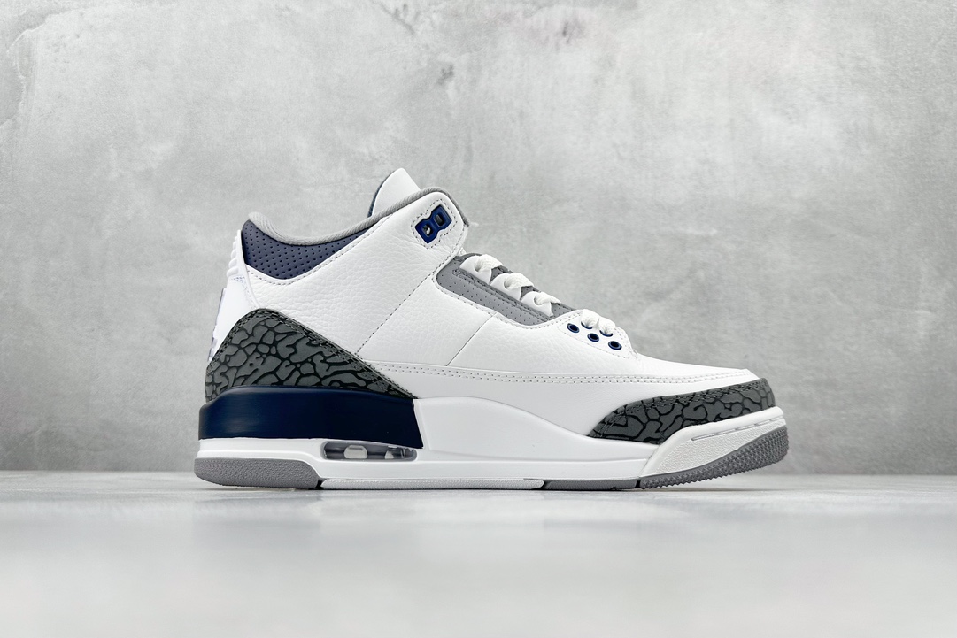 F Air Jordan 3 Retro White Blue Trend Retro Basketball Shoes CT8532-140