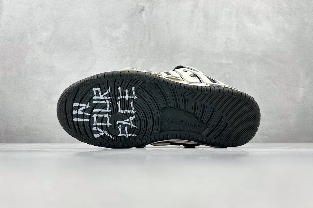 STA x OLD ORDER Skater 001 black and white street style trendy skateboard shoes