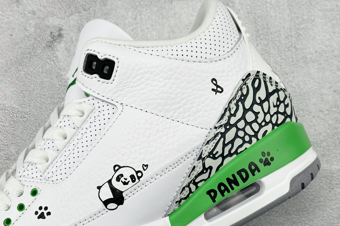 Air Jordan 3 Retro ”Lazy Panda” Chinese style special hand-painted/private custom CK9646-136