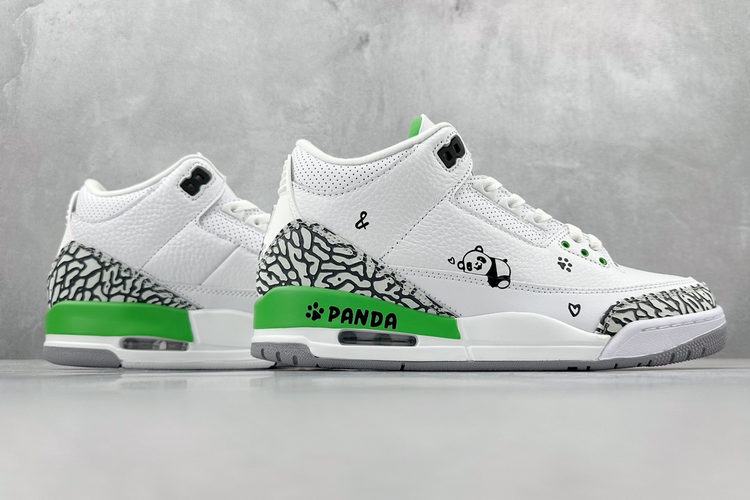 Air Jordan 3 Retro ”Lazy Panda” Chinese style special hand-painted/private custom CK9646-136