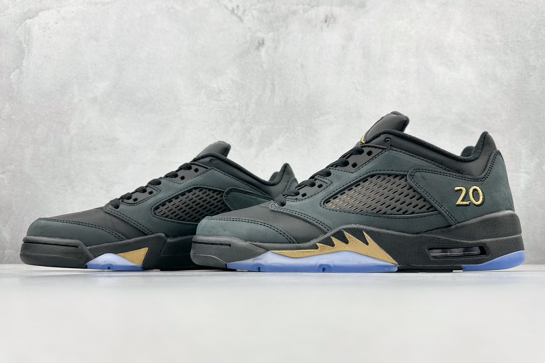 Super cost-effective Air Jordan 5 Low ”Wings” AJ5 Joe 5 black and gold pure original low-top basketball shoes DJ1094-001