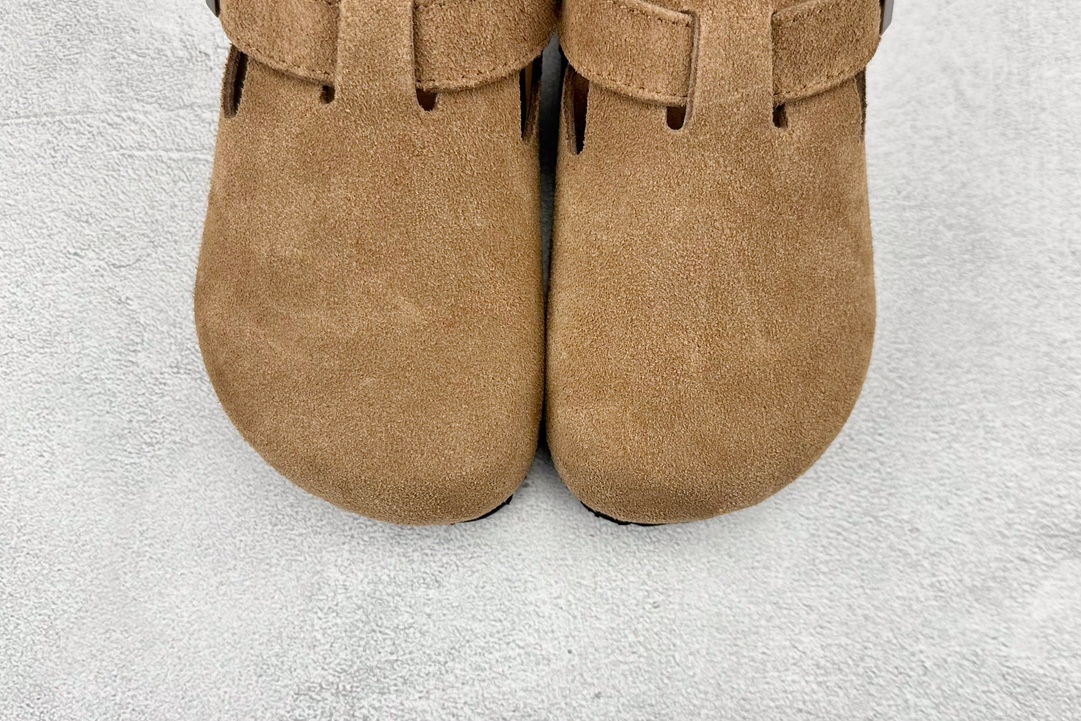 图片[7]-RA 童鞋 博肯Birkenstock 棕色 勃肯全包系列 勃肯伦敦系列低帮牛皮绒面革平底复古软木休闲鞋！！！-选品中心