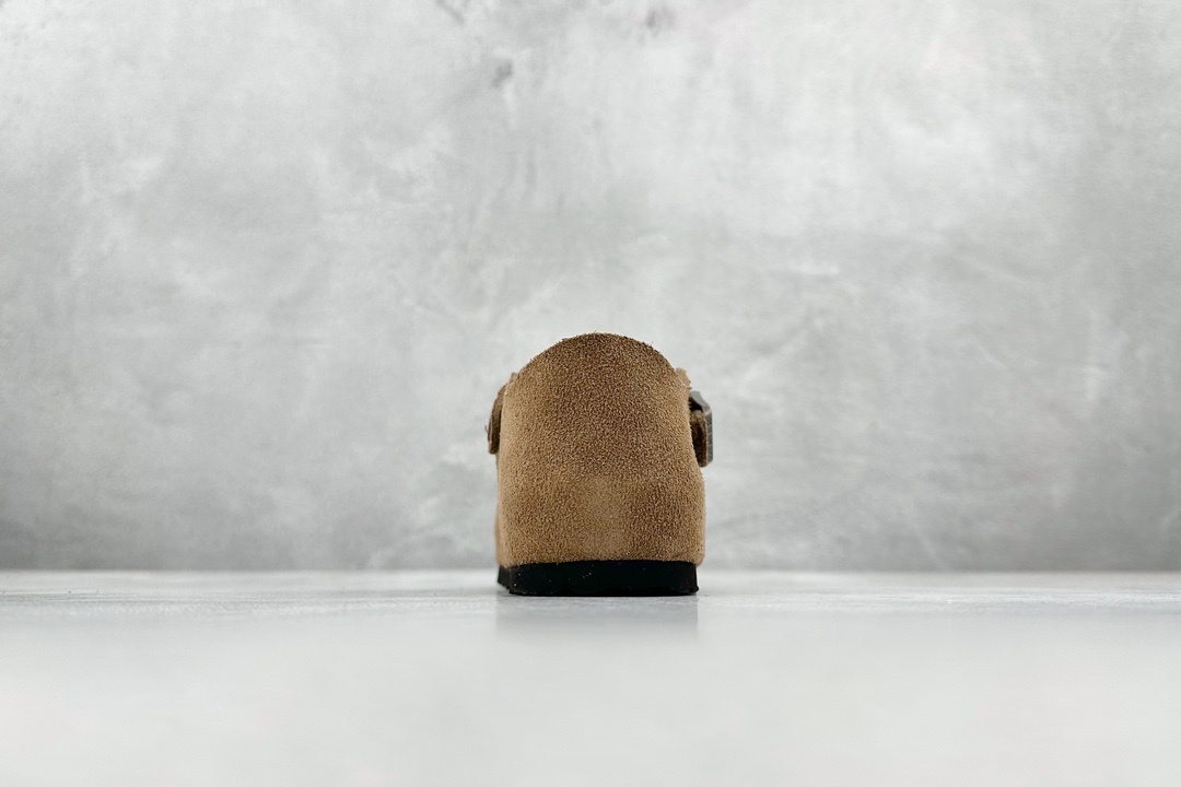 图片[9]-RA 童鞋 博肯Birkenstock 棕色 勃肯全包系列 勃肯伦敦系列低帮牛皮绒面革平底复古软木休闲鞋！！！-选品中心