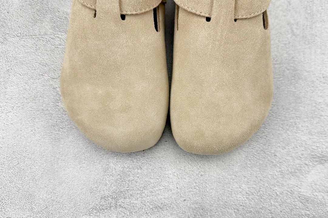 图片[7]-RA 童鞋 博肯Birkenstock 栗色 勃肯全包系列 勃肯伦敦系列低帮牛皮绒面革平底复古软木休闲鞋！！！-选品中心