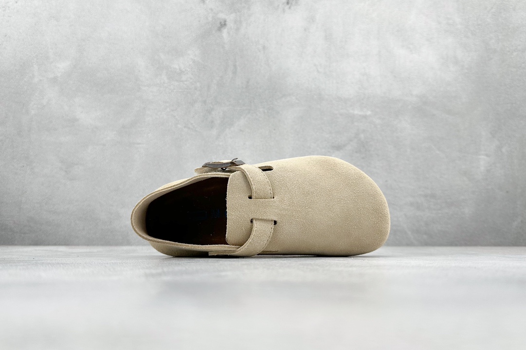 图片[3]-RA 童鞋 博肯Birkenstock 栗色 勃肯全包系列 勃肯伦敦系列低帮牛皮绒面革平底复古软木休闲鞋！！！-选品中心