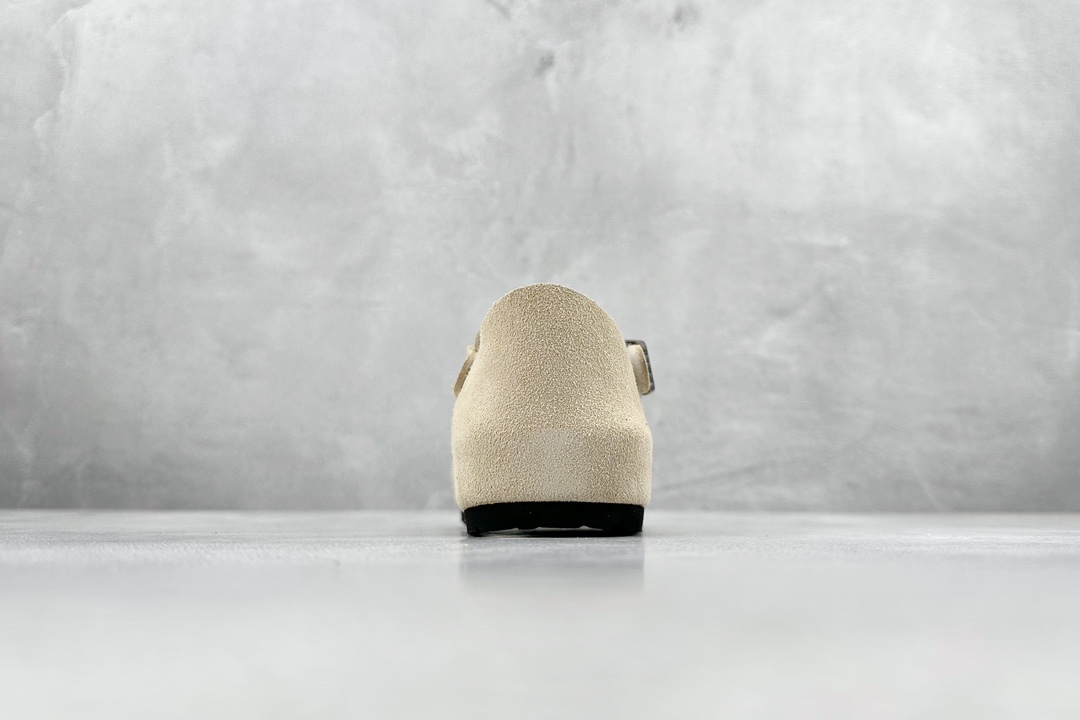 图片[9]-RA 童鞋 博肯Birkenstock 栗色 勃肯全包系列 勃肯伦敦系列低帮牛皮绒面革平底复古软木休闲鞋！！！-选品中心