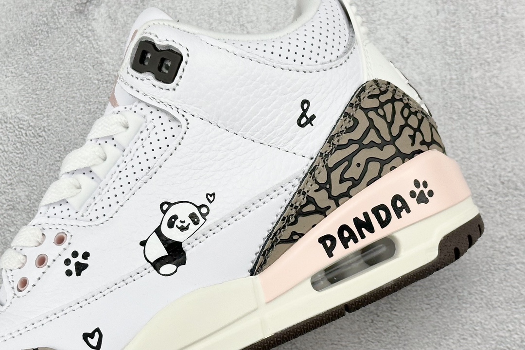 Air Jordan 3 Retro ”Lazy Panda” Chinese style special hand-painted/private custom CK9246-102