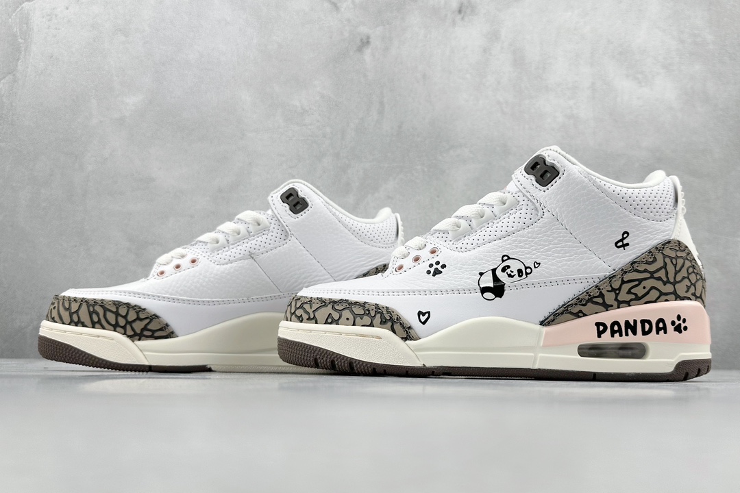 Air Jordan 3 Retro ”Lazy Panda” Chinese style special hand-painted/private custom CK9246-102